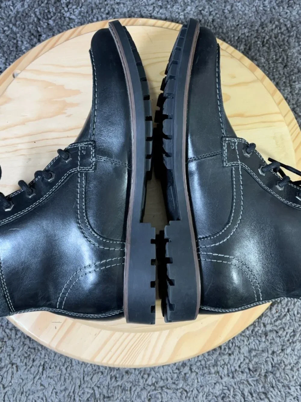 Clarks Curington High Boots Mens Size 9 Black Leather Lace Up Chukka Ankle
